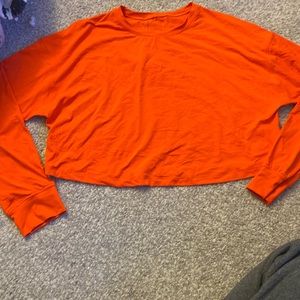 Orange racer crop top Lululemon